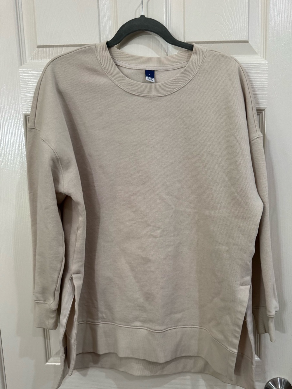 Old Navy Women’s Crewneck Sweatshirt in Light Beige